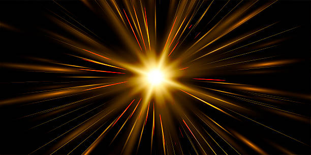 istock Radial speed rays, light neon flow, zoom in motion effect, gold glow speed lines, colorful light trails, perspective stripes. Abstract background, vector illustration. 2242300844