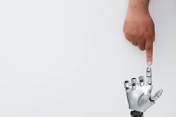 istock Human-Robot Connection: Concept of AI, Technology, and Future Interaction. 2242303526