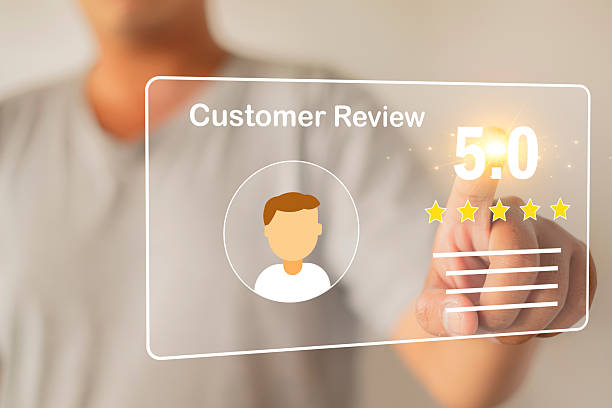 istock Customer Satisfaction: Man Giving 5 Star Rating for Excellent Service 2242307827