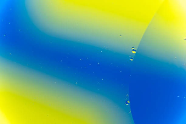 Vibrant Yellow and Blue Macro Abstract Fluid Gradient Background