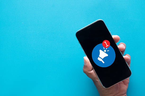 istock Marketing Announcement: Megaphone Icon with Notification on Phone 2242309028