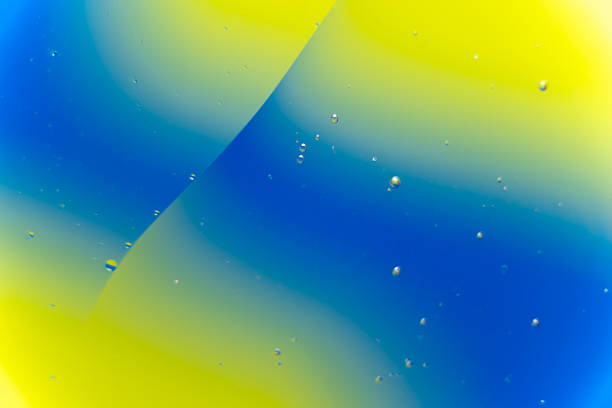 Vibrant Yellow and Blue Macro Abstract Fluid Gradient Background