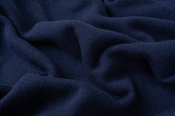 istock Navy blue merino wool sweater texture as background. Top view. 2242318309
