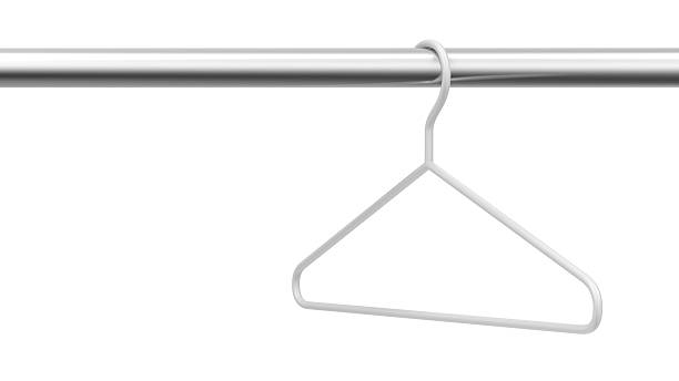 White clothes hanger isolated on white background.