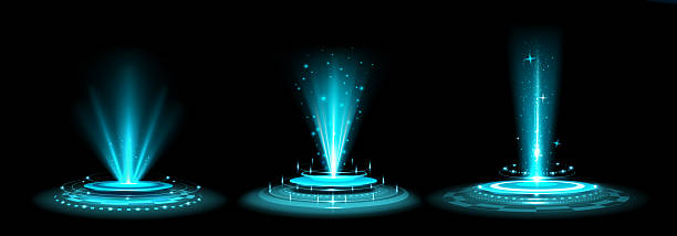 istock Futuristic AI portal with blue energy beams 2242324979