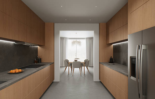 istock Modern wood kitchen designs include sleek countertops that enhance functionality and beauty 2242330246