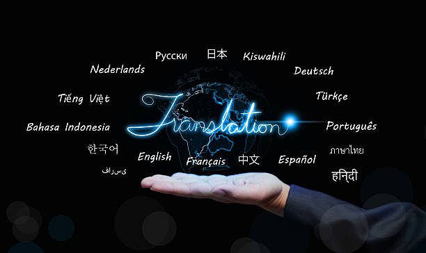 istock Digital translation concept with world map and multiple international languages floating above hand. Artificial intelligence, multilingual communication, and global translating technology. 2242331427