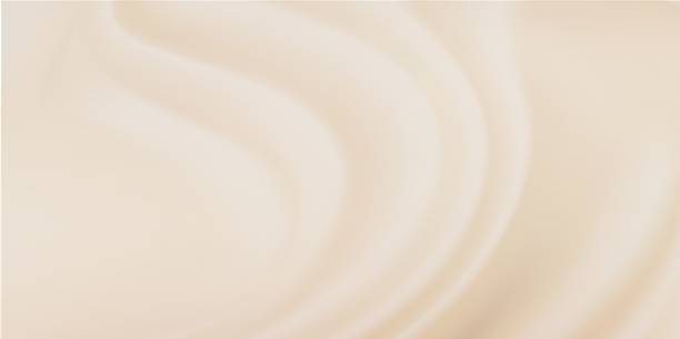 istock Creamy beige background with mixed cream texture. Abstract texture of delicate cream. Demonstration of cosmetic products on a soft beige base. Minimalistic background for cosmetic campaigns. 2242334852