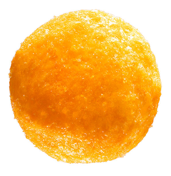 Cheese ball floating on white background, Cheese ball or cheesy puffs isolated on white background, With work path.