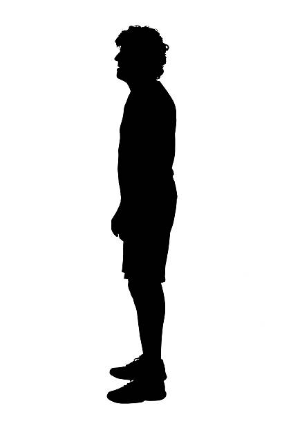 istock silhouette of side view of a man standing on white background 2242336442