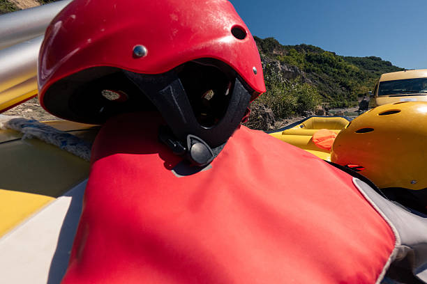 Kayaking on the rapids of river Soca, Slovenia, Triglav national park