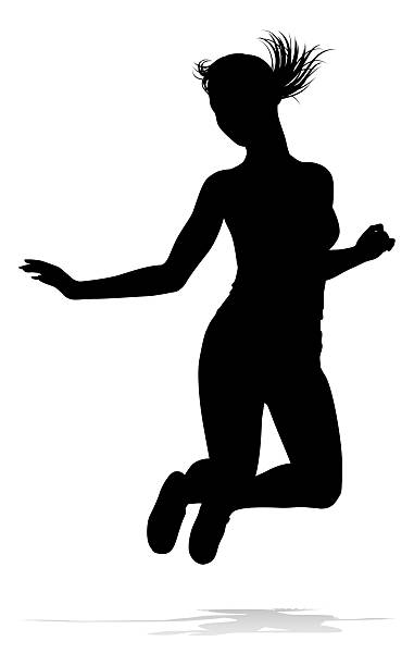 istock Happy Woman Jumping For Joy Silhouette Person 2242338796