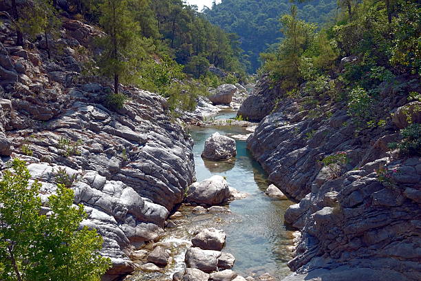The stream, or more precisely, the mountain river flowing along the bottom of the Goynuk Canyon, is its heart and main feature. Its waters don't just flow, they fill the canyon with life, creating lakes, waterfalls and trails for active recreation. The water in the stream is much colder than in the Mediterranean Sea. This is due to the fact that it comes directly from mountain springs.