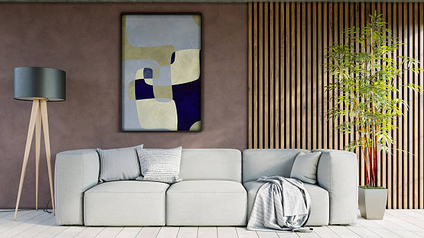 istock Large luxury modern bright interiors Living room mockup illustration 3D rendering image 2242344512