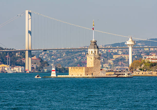 istock Maiden's tower and Bosphorus (15 July Martyrs) bridge in Istanbul, Turkey 2242345555