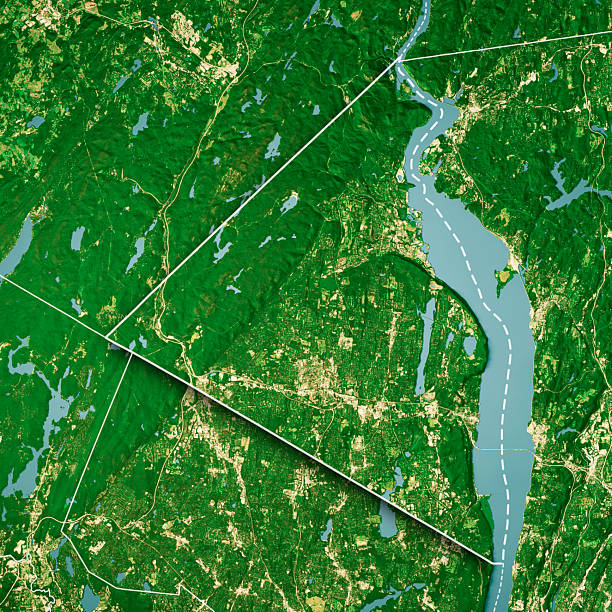 istock Rockland County NY Satellite Topographic Map 3D Render Color Border 2242345839