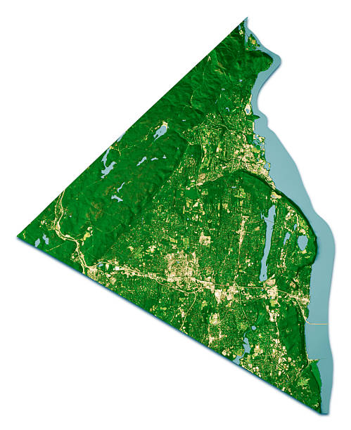 istock Rockland County NY Satellite Topographic Map 3D Render Isolated Color 2242345850