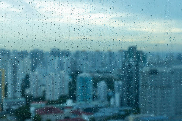 Rain Droplets on the Singapore skyline