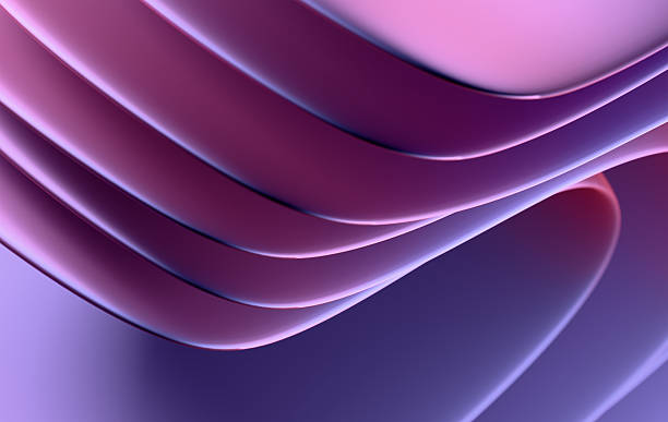 istock Smooth Curved Layers with Soft Lighting — Fluid Gradient Abstract Art in Violet Tones 2242352517