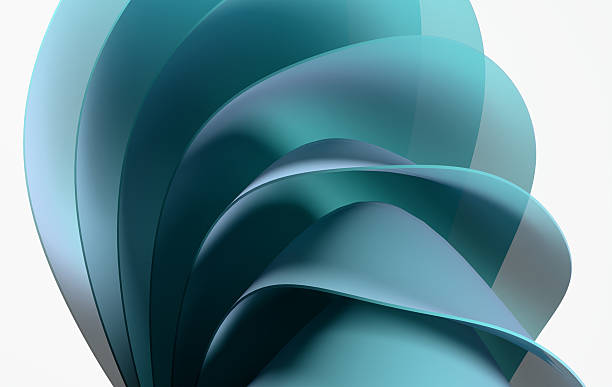 istock Abstract 3D Aqua Layers with Smooth Curves and Gradient Light — Modern Minimal Background 2242353377