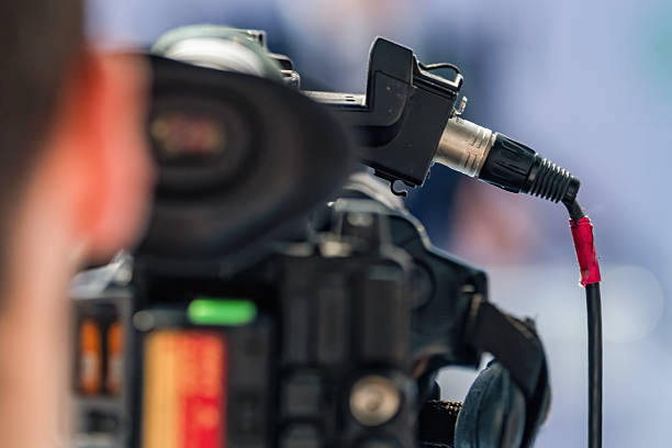 istock Camera at press conference records key insights, aiding precise journalism. Its high-quality visuals promote transparent communication and strengthen public trust in media. 2242374773