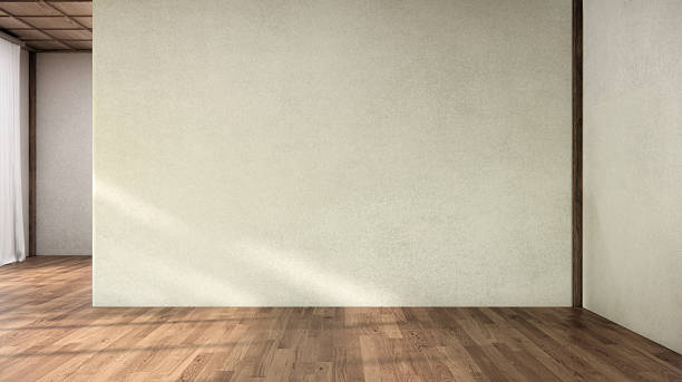 istock Muji style, Empty wooden room,Cleaning japandi room interior, 3D rendering 2242375259