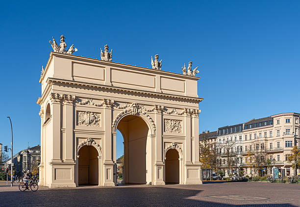 Germany, Potsdam, Downtown, October 18, 2025 - The Brandenburg Gate in Potsdam