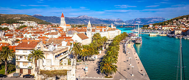 istock Town of Trogir rooftops and landmarks panoramic view 2242383461