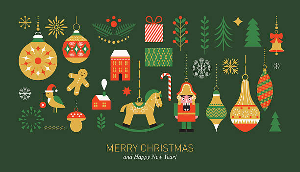 Christmas Vector Set — Vintage Holiday Ornaments & Decorative Elements