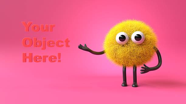 istock Fluffy, cute monster presents a space for 