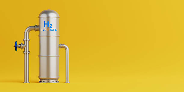 istock Clean Energy Storage Concept. Metallic Hydrogen Tank With Valve And Pipes. 3d Rendering 2242395093