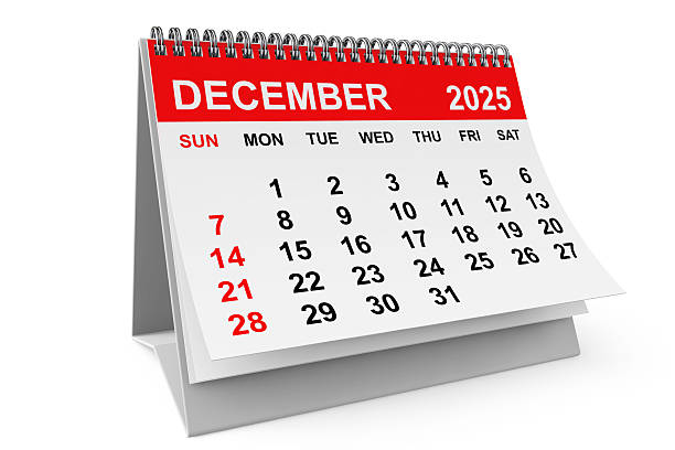 istock 2025 Year December Calendar. 3d rendering 2242395154