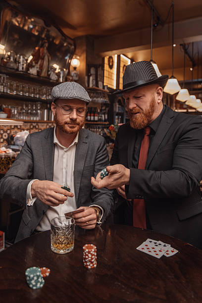 istock Two redhead mafia gangsters in a public bar 2242395418