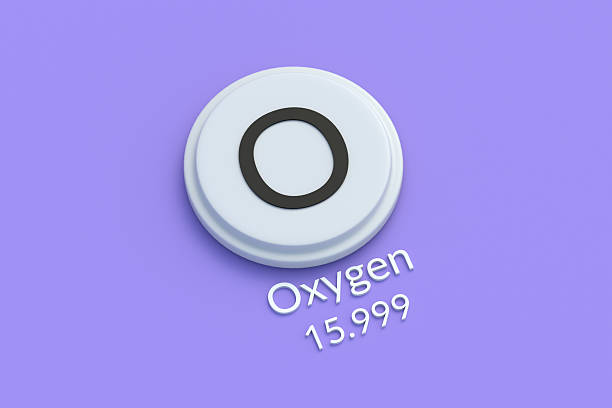 istock O, oxygen chemical element of periodic table. 3d render 2242397117