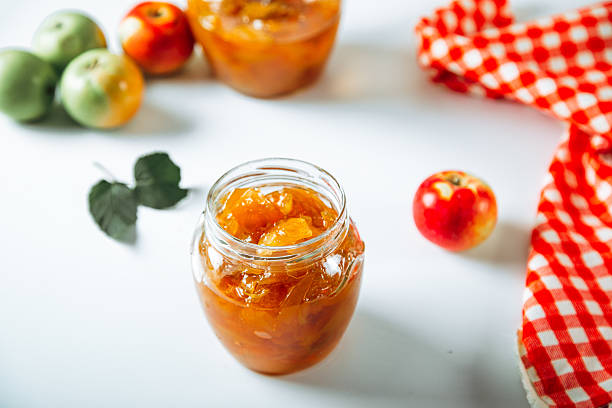 istock Homemade apple jam in jar 2242397385