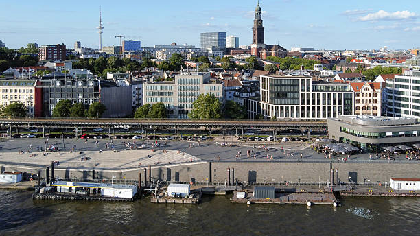 2  Spires of Hamburg second at left - St.Michael church,   first  - TV tower