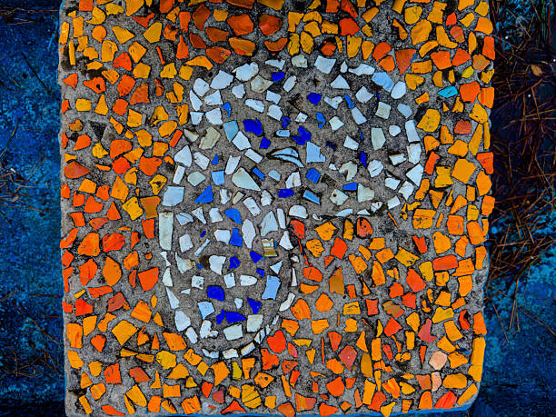 Broken glass debris background, design of street wall in Istanbul, Turkey