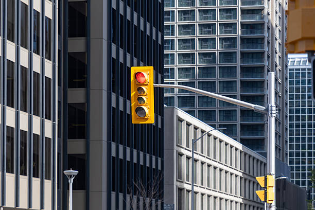 istock Traffic red light in Ottawa downtown district, Canada. 2242410324