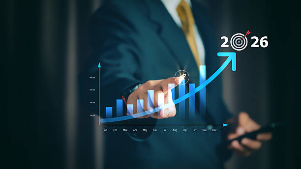istock Businessman launching startup rocket icon toward 2026 target, representing business growth, innovation, future strategy, goal achievement, and success planning in digital transformation. 2242413920