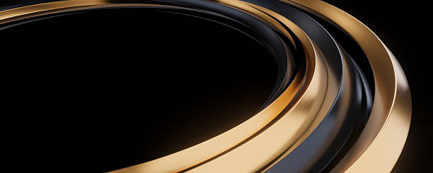 istock Abstract Black Gold Flowing Lines Luxury Background 2242418796