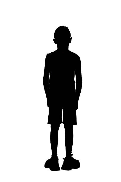 istock silhouette of a back view of a boy standing on white background 2242420606