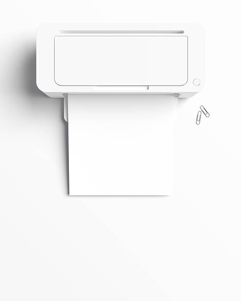 Empty A4 paper coming out of printer, Printer mockup, Empty A4 mockup. Perfect for project presentations.