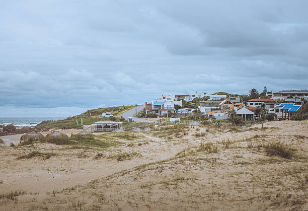 View of La Pedrera village at the ocean coast, Rocha department.