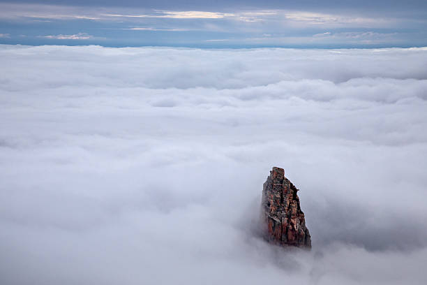 Heavy rains produced thick fog at Imperial Point at Grand Canyon National Park, Arizona.