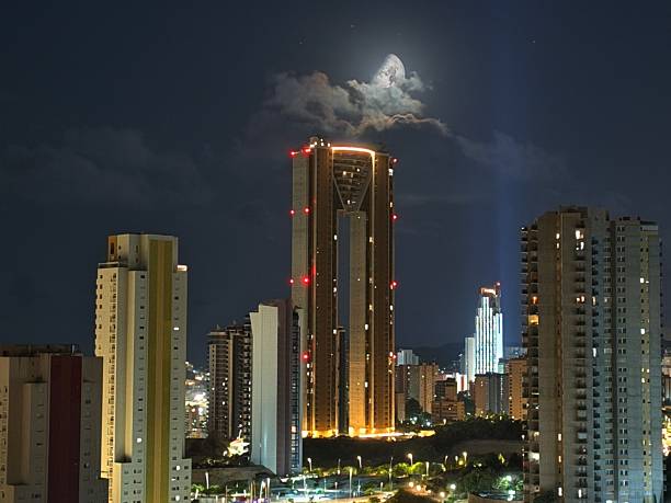 istock vibrant nighttime city panorama emphasizing upscale residences and bustling commercial activity 2242467590