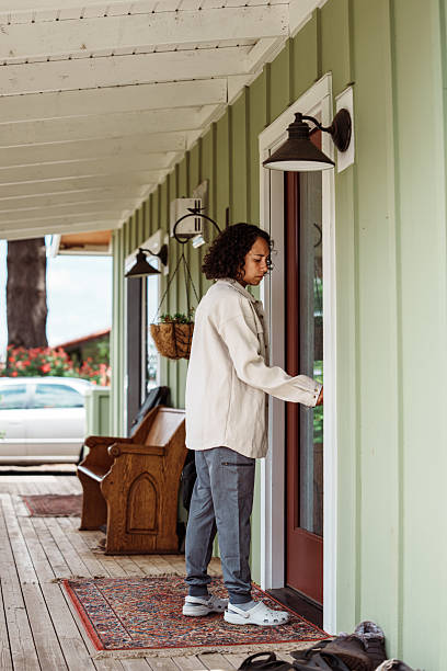 istock Nurse exiting home to start her work day 2242468788
