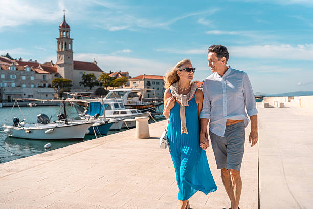 istock Mature Caucasian Couple Exploring Adriatic Town 2242471885