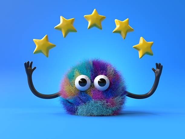 istock Fluffy, cute monster with five stars 2242481652