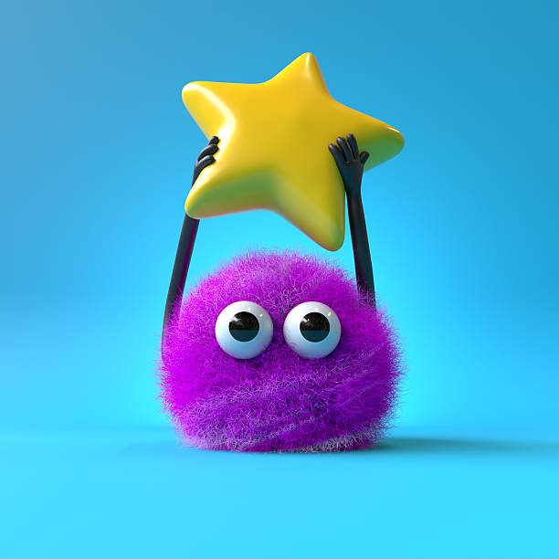 istock Fluffy, cute monster holding a star 2242487194