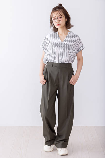 Asian woman with bun hair